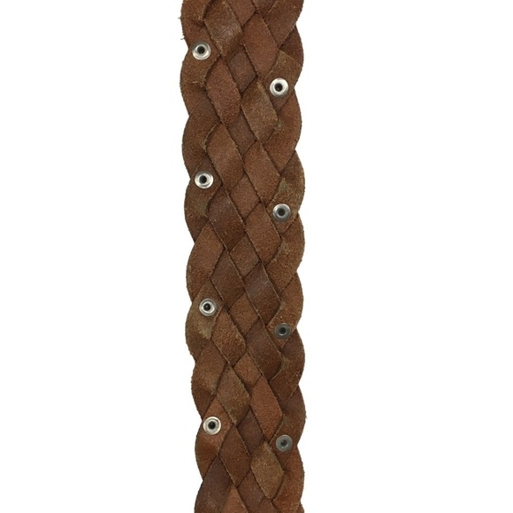 OLD NAVY Braided Leather Belt Stud Details Western Equestrian Rodeo Size Medium - Picture 11 of 15